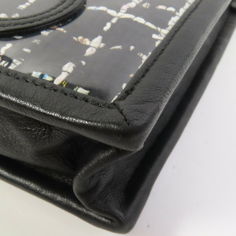 CHANEL Tweed/PVC Chain Shoulder肩背袋-9