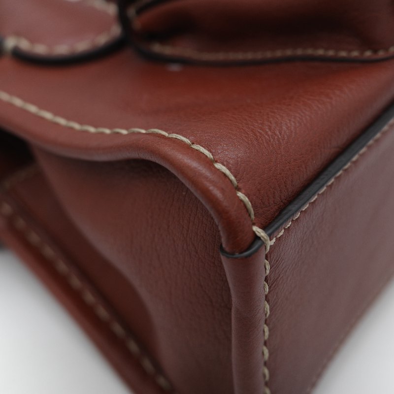 Chloé 蔻依 紅棕色 牛皮 手提包 斜挎包-9