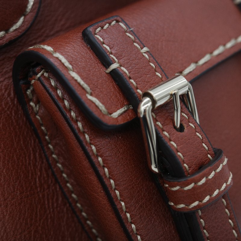 Chloé 蔻依 紅棕色 牛皮 手提包 斜挎包-25