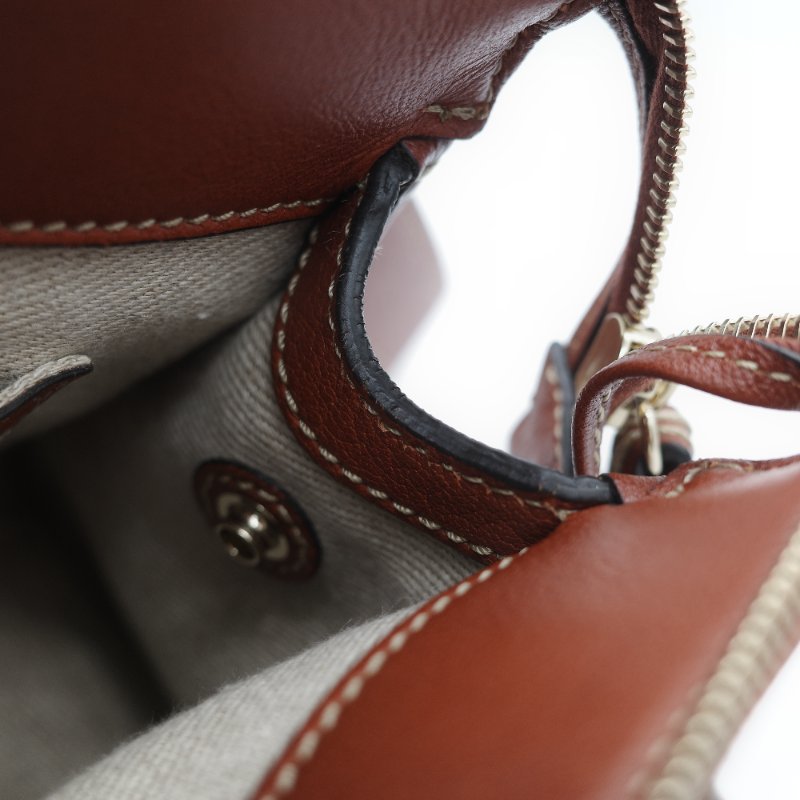 Chloé 蔻依 紅棕色 牛皮 手提包 斜挎包-31