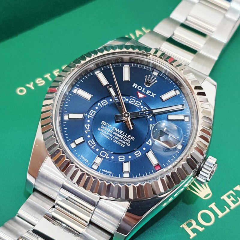 【大眾名錶】ROLEX勞力士326934 Sky-Dweller 2019/09 熱門款 藍面天行者 沙羅系統 年曆功能 錶徑42mm B1252-8