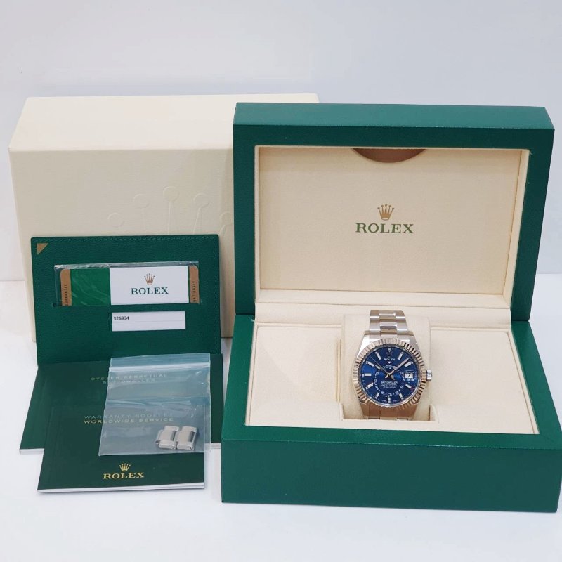 【大眾名錶】ROLEX勞力士326934 Sky-Dweller 2019/09 熱門款 藍面天行者 沙羅系統 年曆功能 錶徑42mm B1252-9