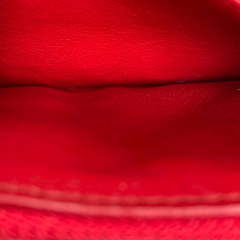 「JL精品代購」香奈兒紅色銀扣羊皮cf方胖子-25