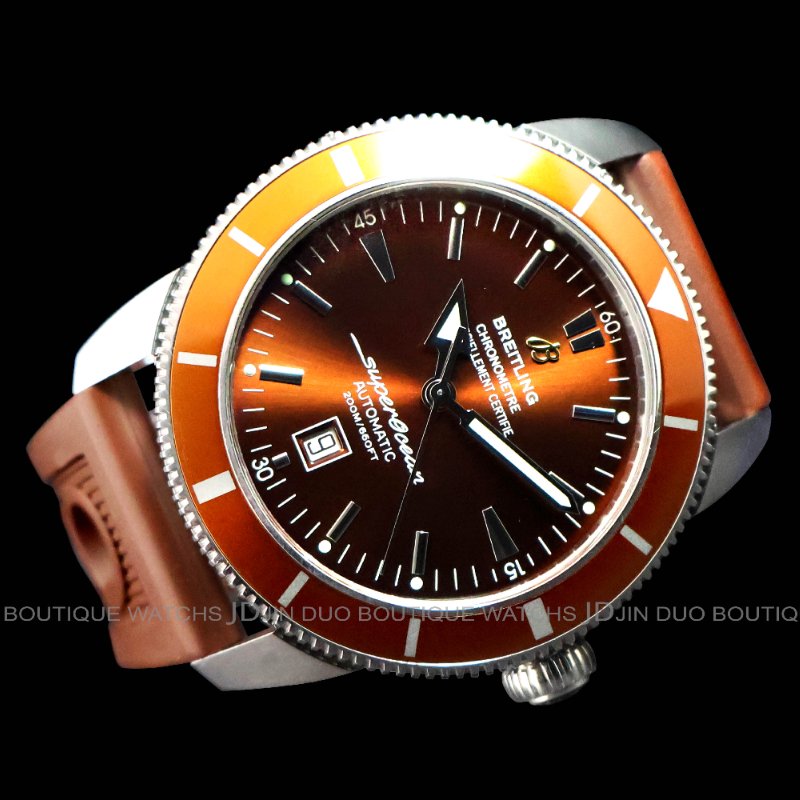 金鐸精品~W901 BREITLING 百年靈A17320 Superocean Heritage 46mm 超級海洋棕色面盤自動上鍊男用腕錶-1