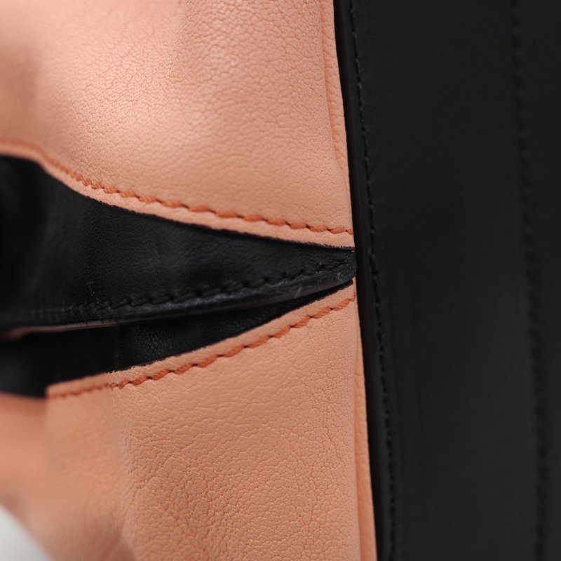 Chloé 蔻依 粉橘色 黑色牛皮 手提包 斜挎包-13