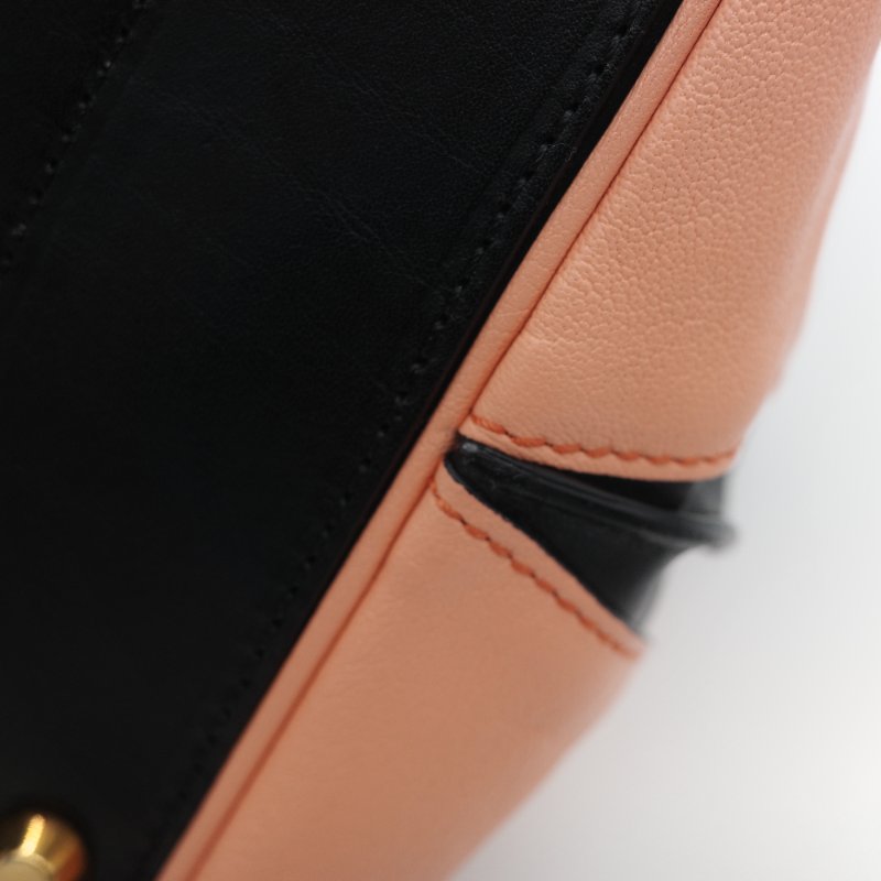 Chloé 蔻依 粉橘色 黑色牛皮 手提包 斜挎包-14