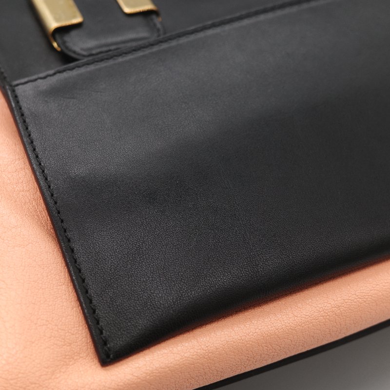 Chloé 蔻依 粉橘色 黑色牛皮 手提包 斜挎包-24