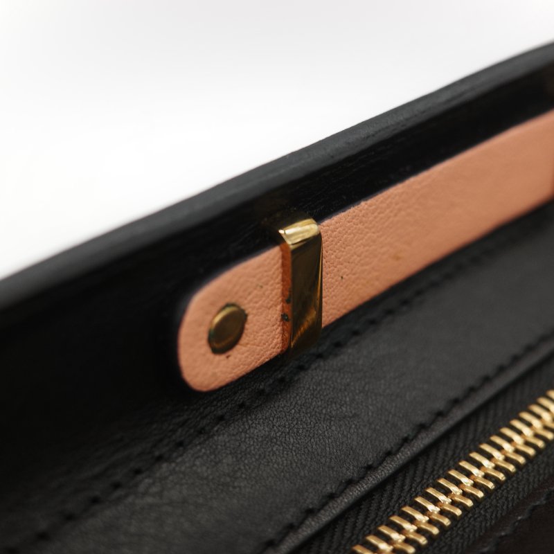 Chloé 蔻依 粉橘色 黑色牛皮 手提包 斜挎包-29