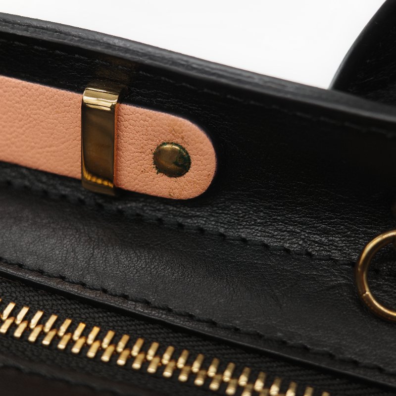 Chloé 蔻依 粉橘色 黑色牛皮 手提包 斜挎包-30