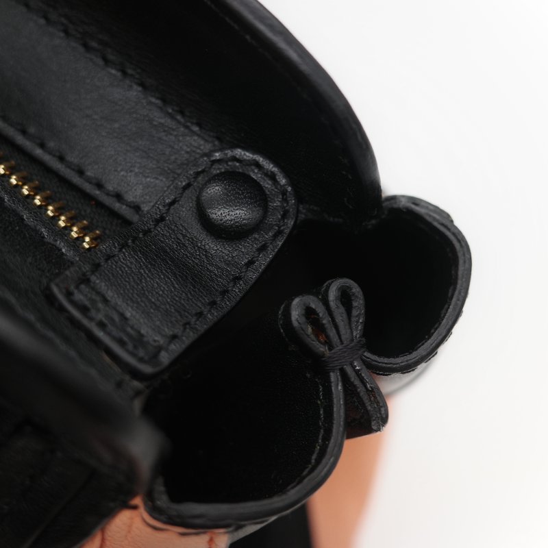 Chloé 蔻依 粉橘色 黑色牛皮 手提包 斜挎包-32