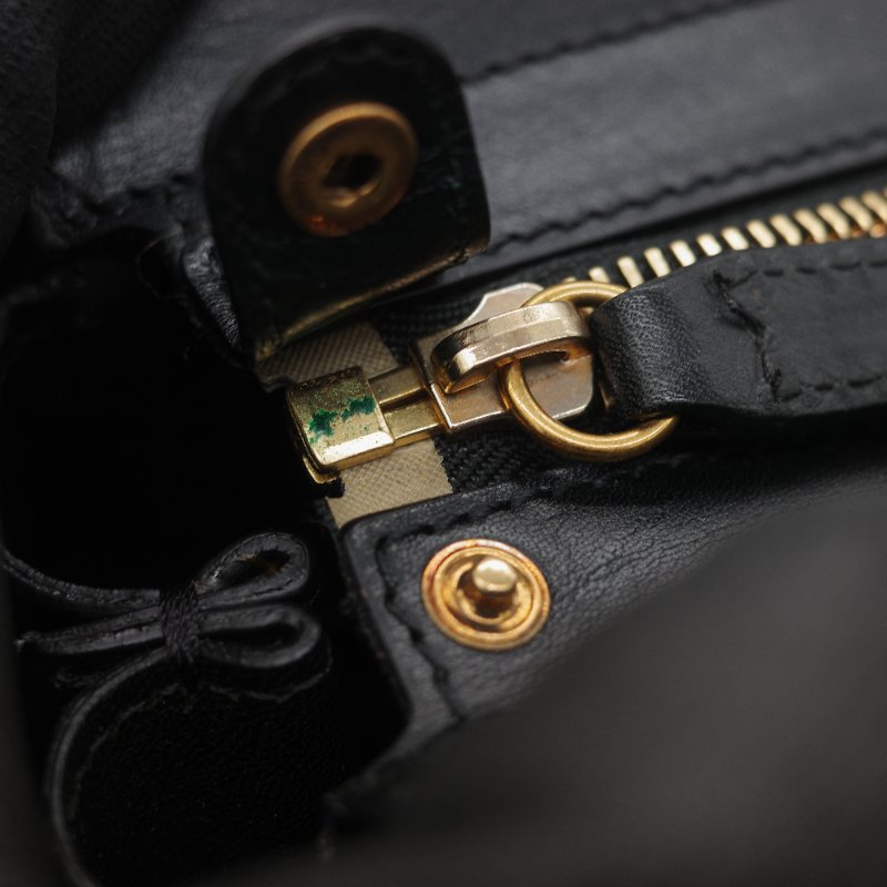 Chloé 蔻依 粉橘色 黑色牛皮 手提包 斜挎包-34