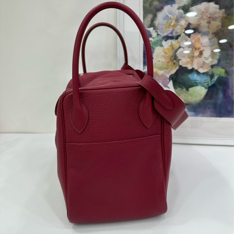 愛馬仕 石榴紅 銀扣lindy34框R刻 TC皮-3