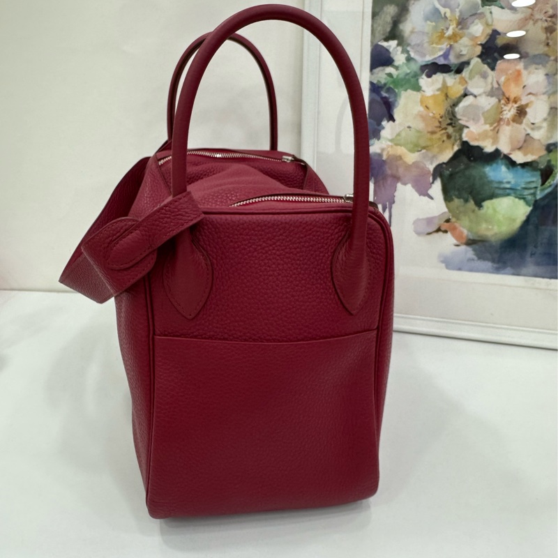 愛馬仕 石榴紅 銀扣lindy34框R刻 TC皮-4
