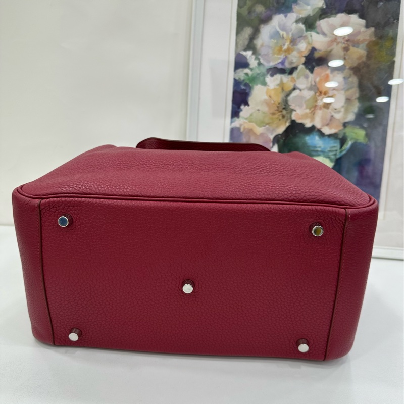 愛馬仕 石榴紅 銀扣lindy34框R刻 TC皮-5