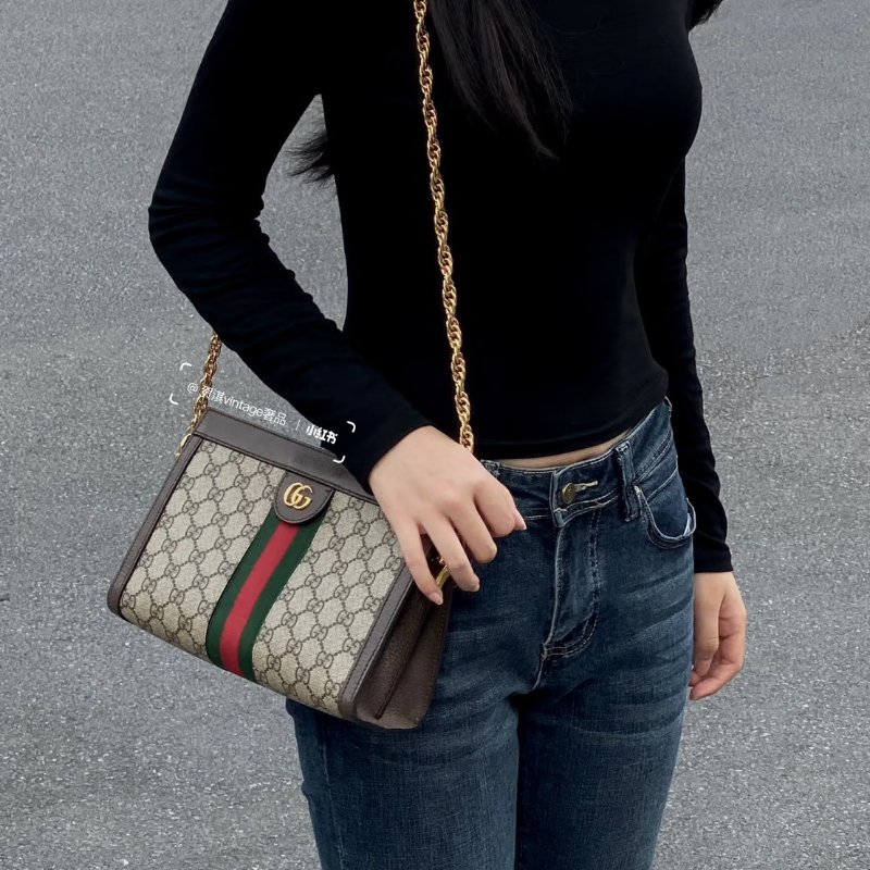 🏷Gucci 古馳.Ophidia 方形夾子包/客人寄賣-26