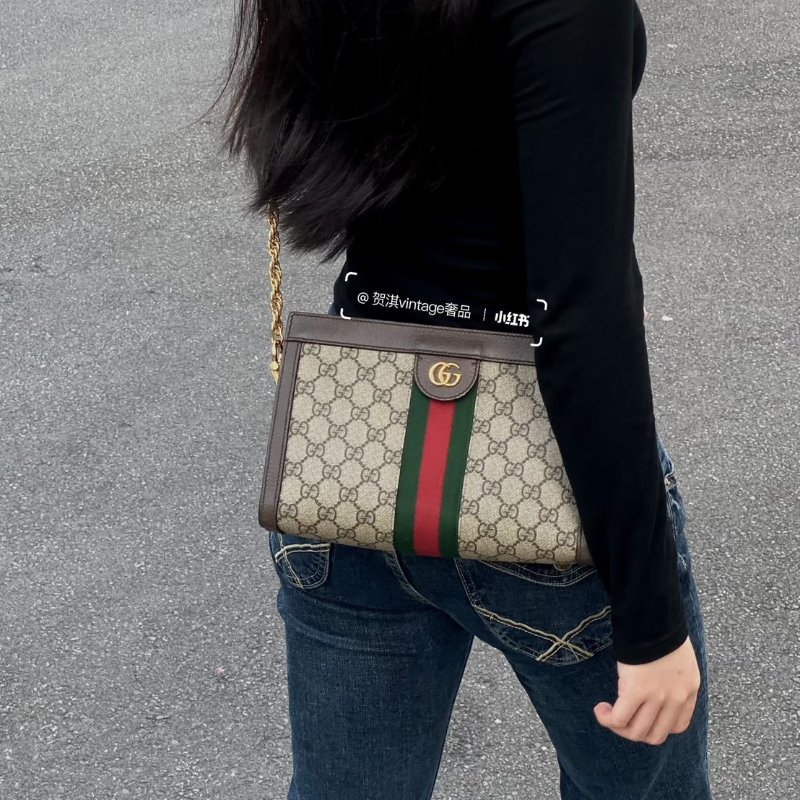 🏷Gucci 古馳.Ophidia 方形夾子包/客人寄賣-27