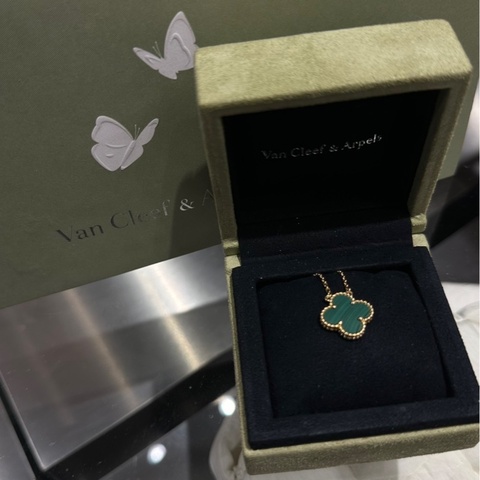 2021年有購證🌟Van Cleef & Arpels 梵克雅寶 VCA 孔雀石項鍊 Vintage Alhambra｜Classic Trend CT精品｜台北東區實體
