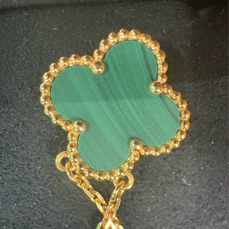 2021年有購證🌟Van Cleef & Arpels 梵克雅寶 VCA 孔雀石項鍊 Vintage Alhambra|Classic Trend CT精品|台北東區實體-2