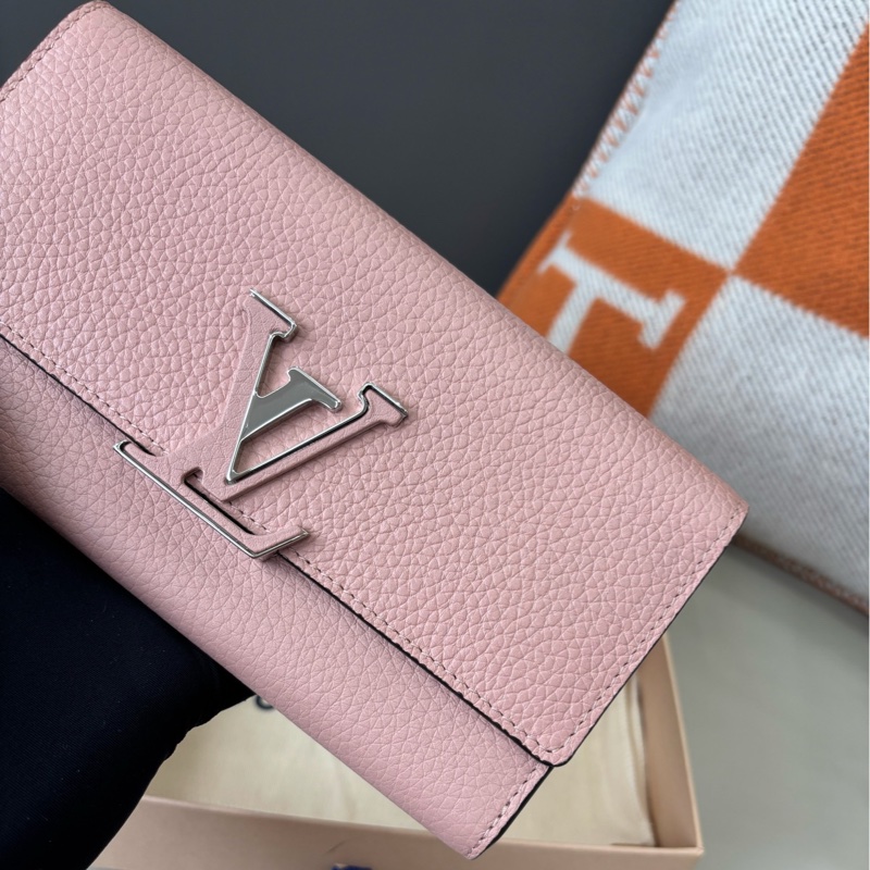 【近新閒置品】Louis Vuitton路易威登 LV Capucines系列粉色全皮長款錢包長夾-3