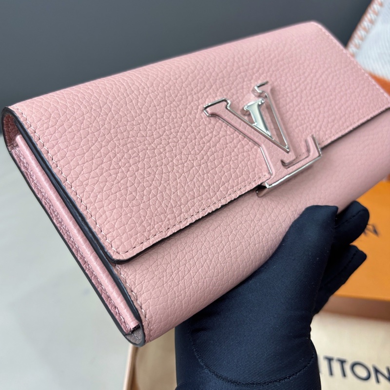 【近新閒置品】Louis Vuitton路易威登 LV Capucines系列粉色全皮長款錢包長夾-4