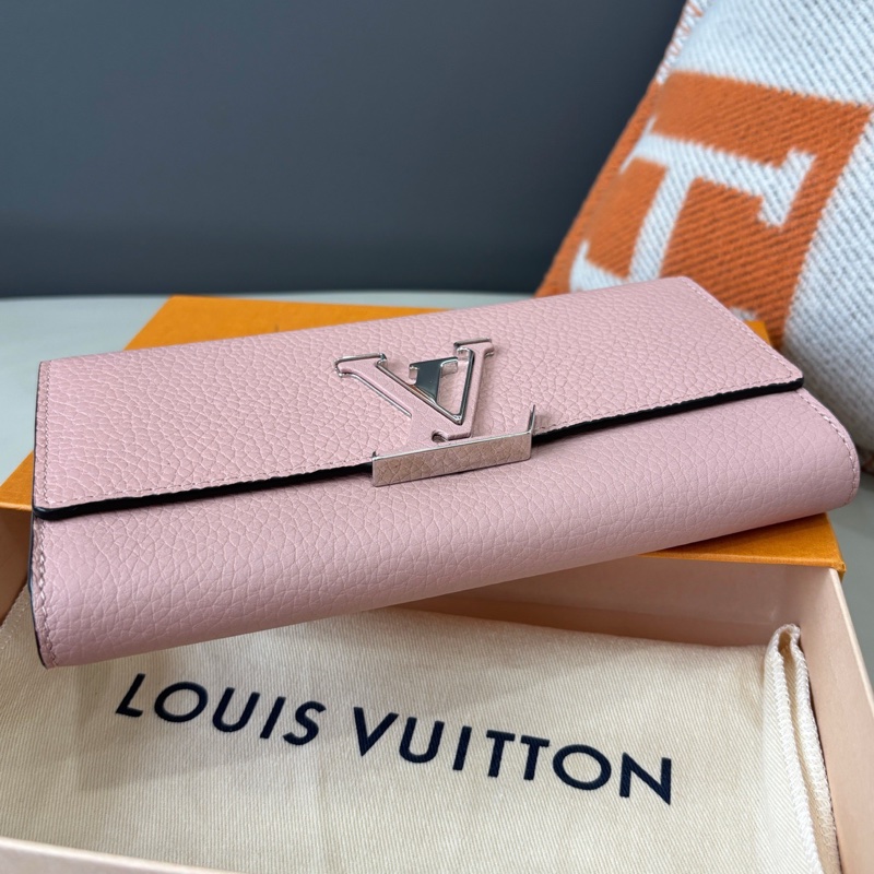 【近新閒置品】Louis Vuitton路易威登 LV Capucines系列粉色全皮長款錢包長夾-6