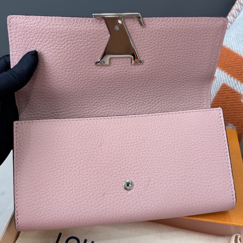 【近新閒置品】Louis Vuitton路易威登 LV Capucines系列粉色全皮長款錢包長夾-7