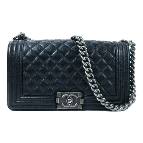 CHANEL 牛皮皮革Boy 25鏈帶肩背袋