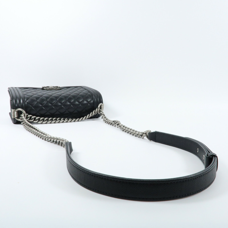 CHANEL 牛皮皮革Boy 25鏈帶肩背袋-8