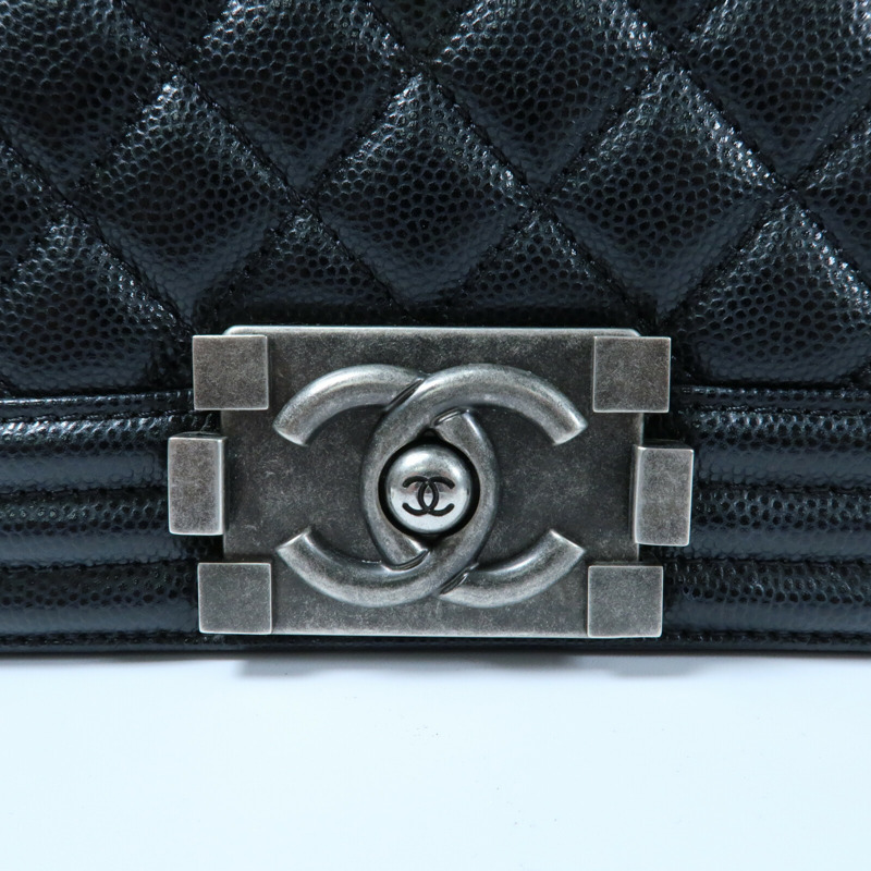 CHANEL 牛皮皮革Boy 25鏈帶肩背袋-10