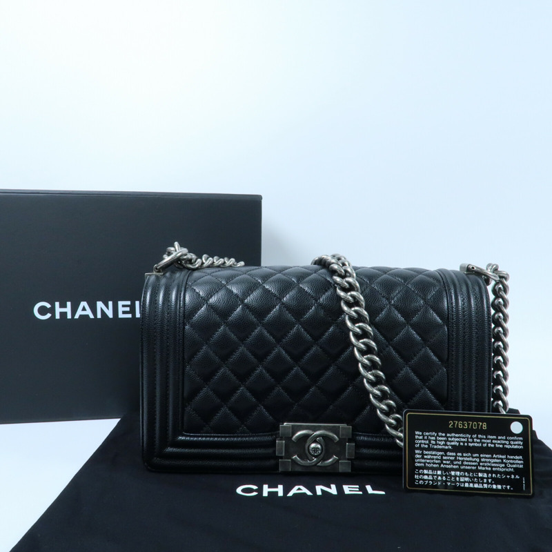 CHANEL 牛皮皮革Boy 25鏈帶肩背袋-15