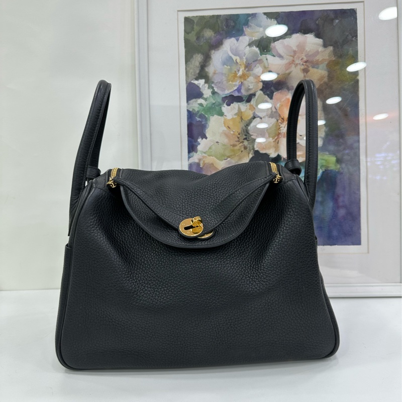 Hermes 愛馬仕 林黛玉30 黑金 Tc皮 D刻 有購證-1