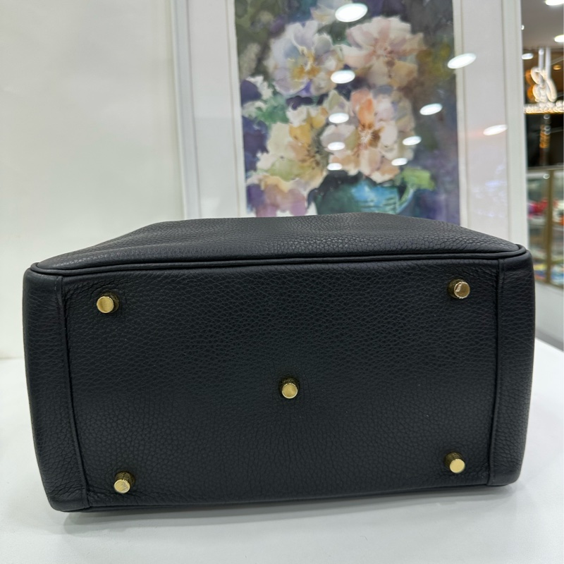 Hermes 愛馬仕 林黛玉30 黑金 Tc皮 D刻 有購證-5