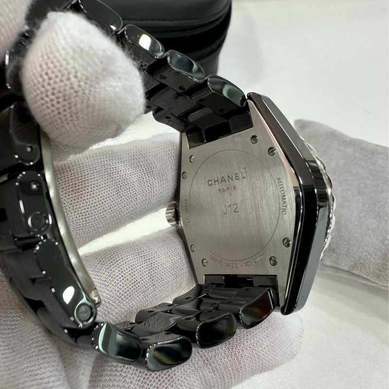 CHANEL香奈兒 J12系列 腕錶 自動機械機芯 陶瓷精鋼錶帶 黑色鑽刻錶盤 男女同款 38錶盤-3