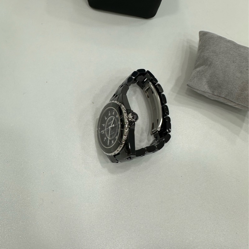CHANEL香奈兒 J12系列 腕錶 自動機械機芯 陶瓷精鋼錶帶 黑色鑽刻錶盤 男女同款 38錶盤-4