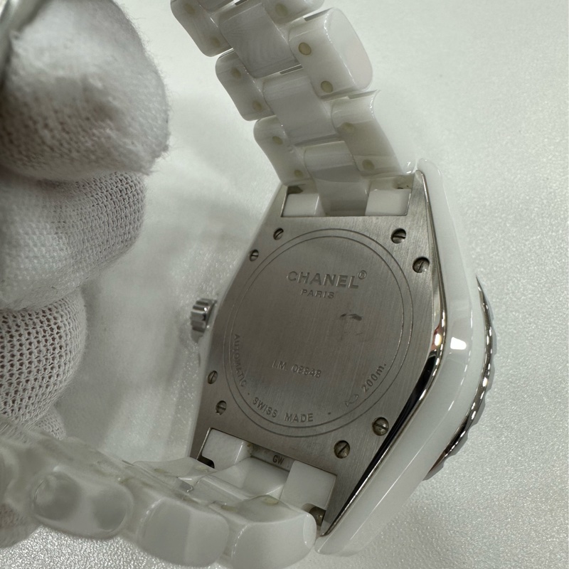 Chanel 香奈兒J12白陶瓷自動機械錶 鑽刻 白色陶瓷 38mm-2