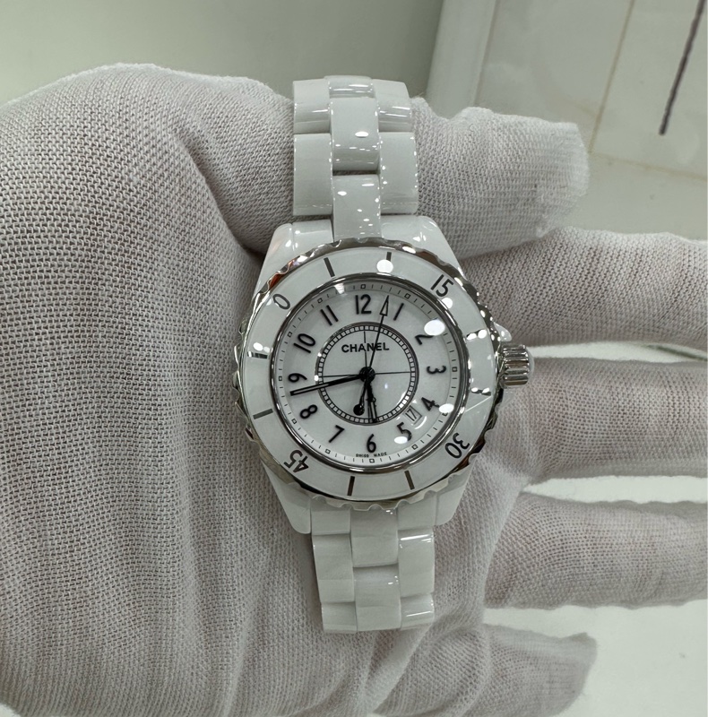 CHANEL香奈兒J12系列白色陶瓷女士石英腕錶,33mm錶徑-5