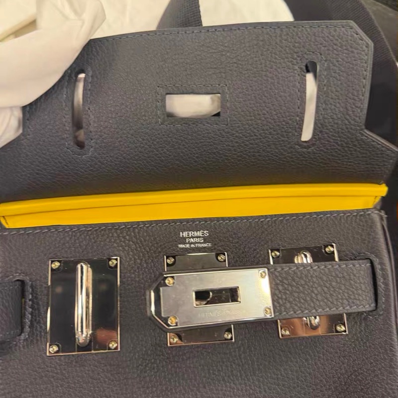 🌈Hermes💙Hac a Dos💙3Y水兵藍內拼9O那不勒斯黃銀扣💙全新閑置🌈 全套有單🌈Togo皮🌟Stamp B🌟pm size🌟HacaDos🌟愛馬仕🌟-1