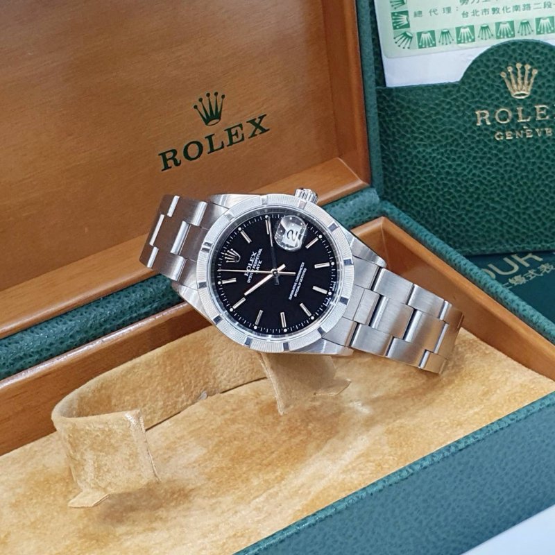 【大眾名錶】 ROLEX 勞力士 15210 蠔式恆動 黑色面盤 十三劃錶圈 台灣AD 錶徑34mm 大眾名錶B1255-2