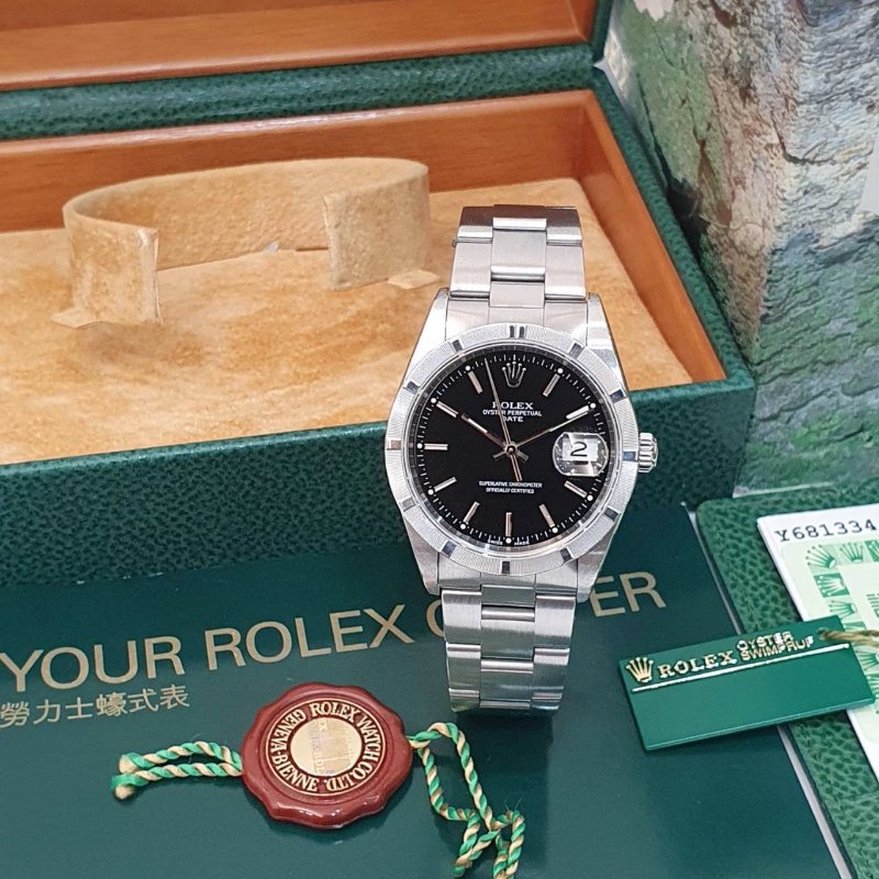 【大眾名錶】 ROLEX 勞力士 15210 蠔式恆動 黑色面盤 十三劃錶圈 台灣AD 錶徑34mm 大眾名錶B1255-3