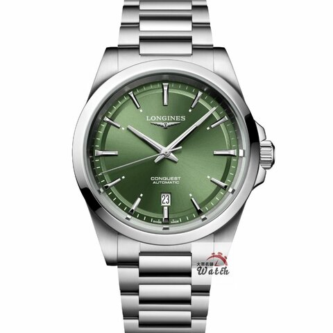 【大眾名錶】LONGINES浪琴 L3.830.4.02.6 征服者系列 綠色面盤 2024/07 大眾名錶B1256
