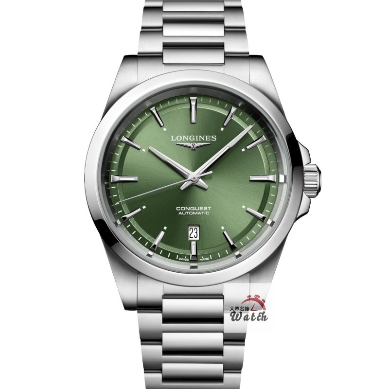 【大眾名錶】LONGINES浪琴 L3.830.4.02.6 征服者系列 綠色面盤 2024/07 大眾名錶B1256-0