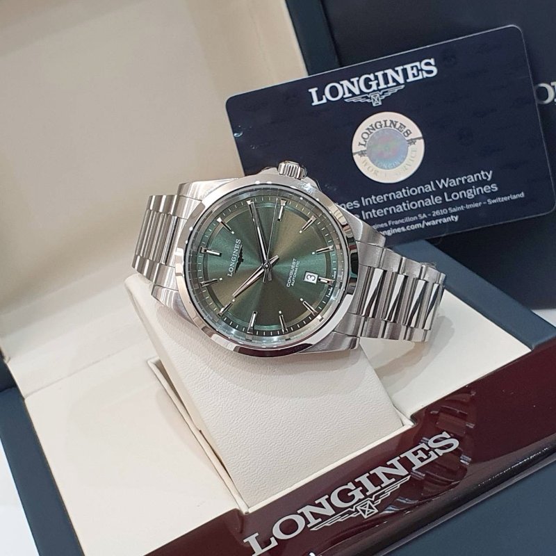 【大眾名錶】LONGINES浪琴 L3.830.4.02.6 征服者系列 綠色面盤 2024/07 大眾名錶B1256-2