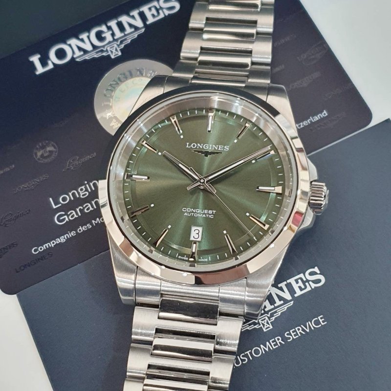 【大眾名錶】LONGINES浪琴 L3.830.4.02.6 征服者系列 綠色面盤 2024/07 大眾名錶B1256-3