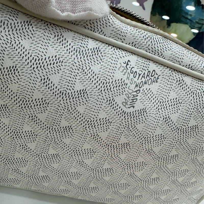 Goyard 戈雅 狗牙包白色相機包 有購證-5