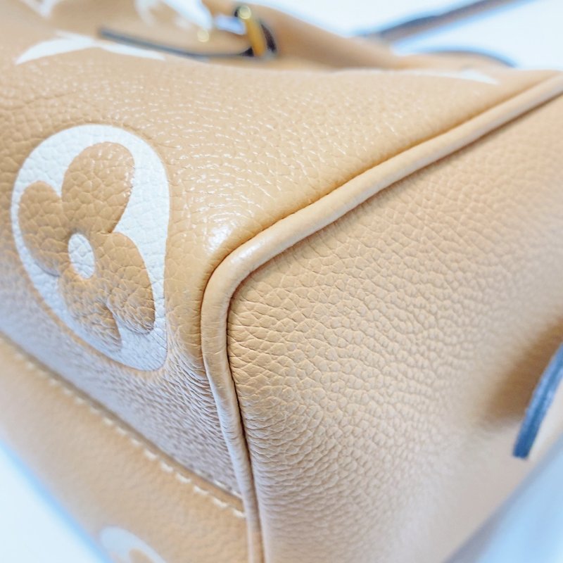 ️lv speedy20奶茶色牛皮壓紋 手提肩背斜背芯片款 20 ×11×17cm 98新配件塵袋-4