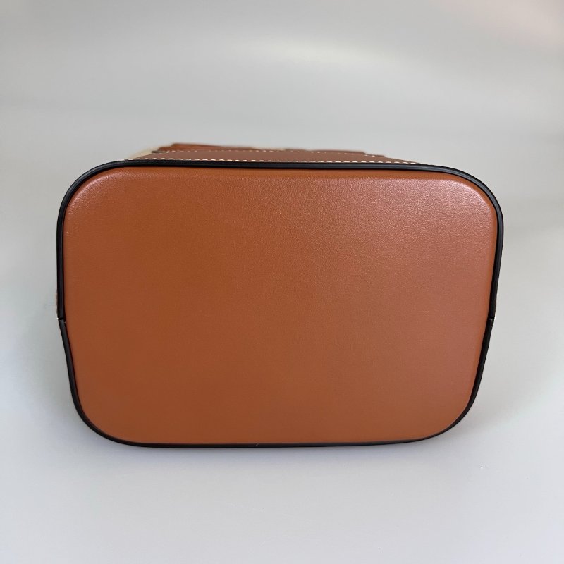 CELINE 帆布拚皮革水桶包 小號-4