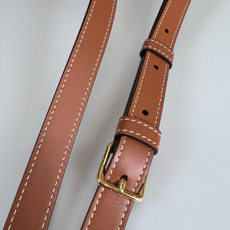 CELINE 帆布拚皮革水桶包 小號-10