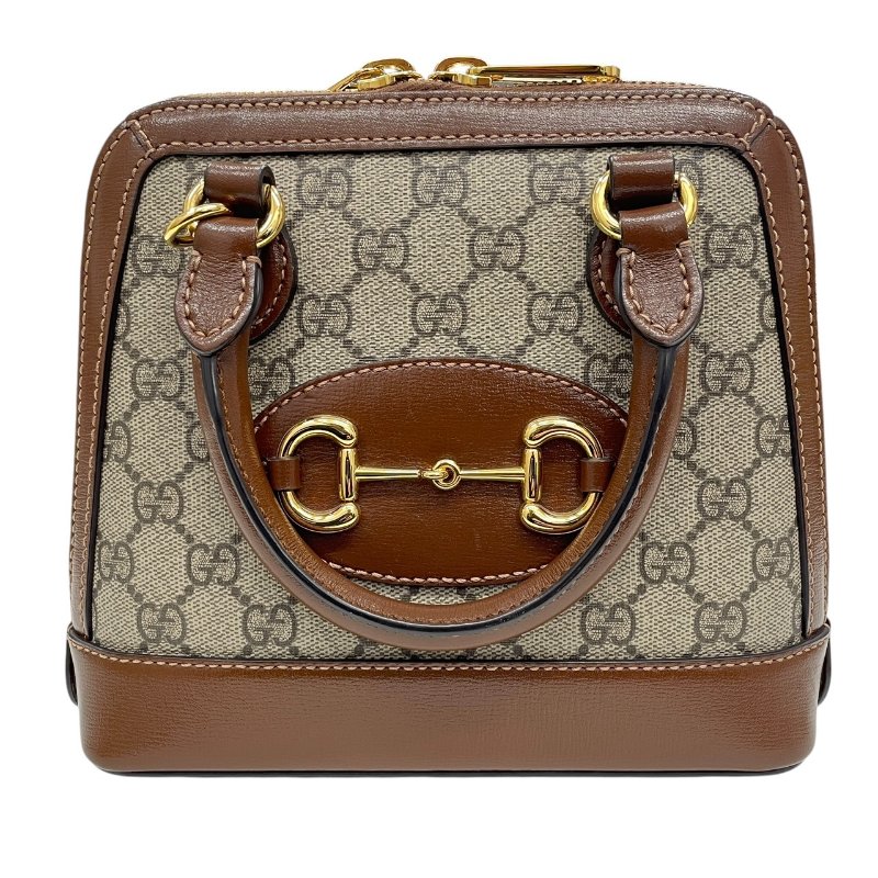 GUCCI 古馳 640716 HORSEBIT 1955 兩用肩背包 PVC帆布 老花 棕色 金釦-1