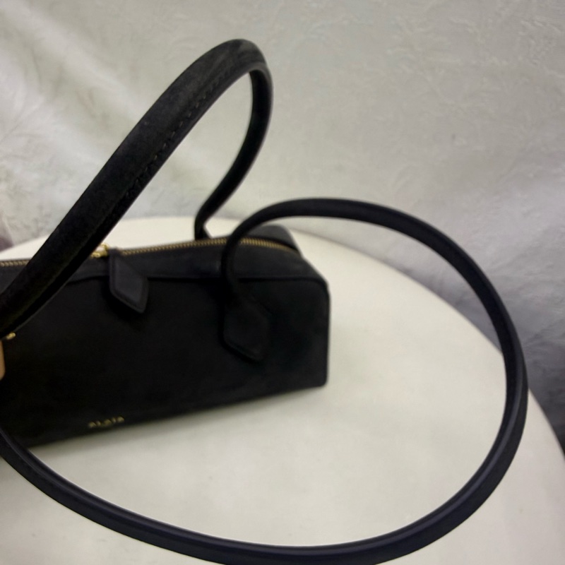 Alaia Le Teckel Suede Shoulder Bag-16