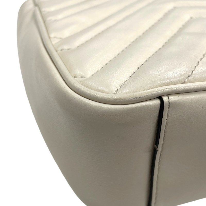 GUCCI 古馳 443497  GG MARMONT 山型紋肩背包 皮革 白色 金釦-8